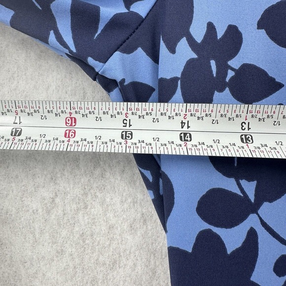 Talbots Faux Wrap Dress Womens XS Knit Jersey Blue Floral Surplice Career - Picture 10 of 11